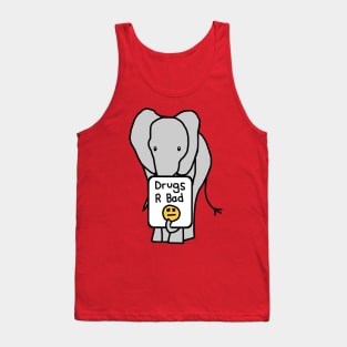 Elephant with Anti Drugs Message Tank Top